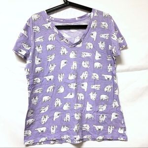 5/$15 ArizonaJeans Juniors Purple Polar Bear Shirt